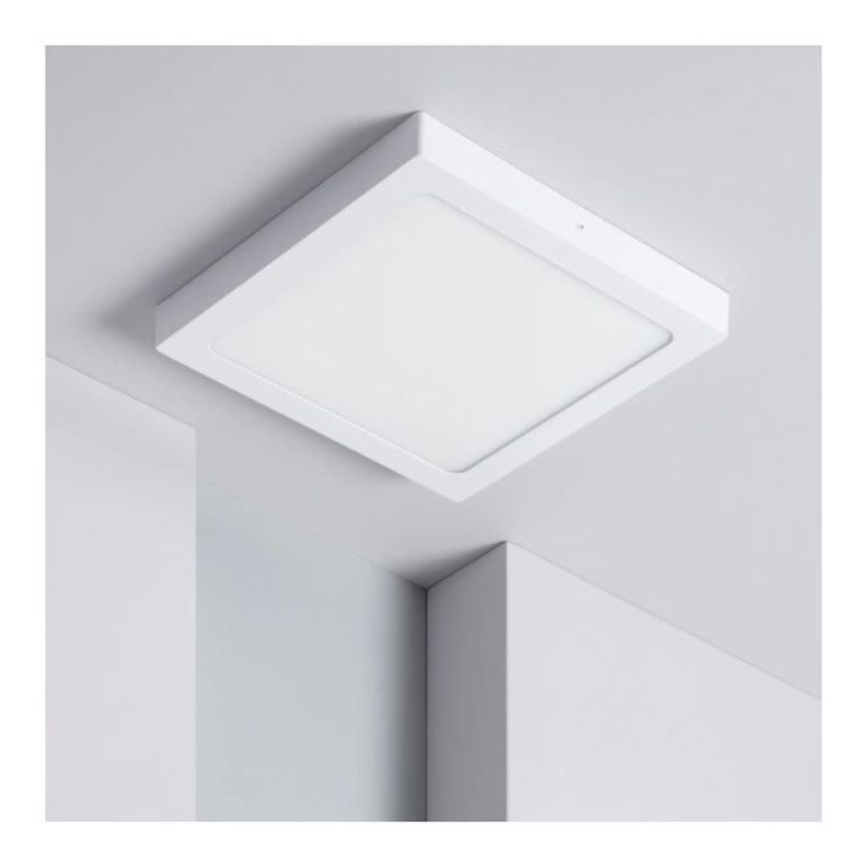 Lampara Led Plafon Sobreponer Cuadrado Blanco 18w-2