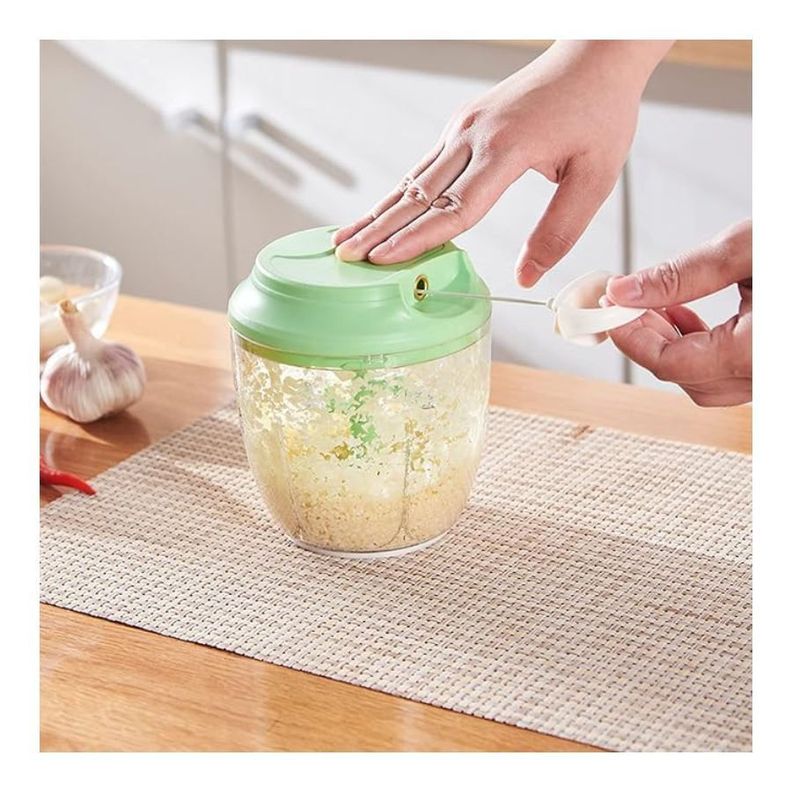 Mini Procesador Manual Cuerda Mezclador Picadora Verduras-4