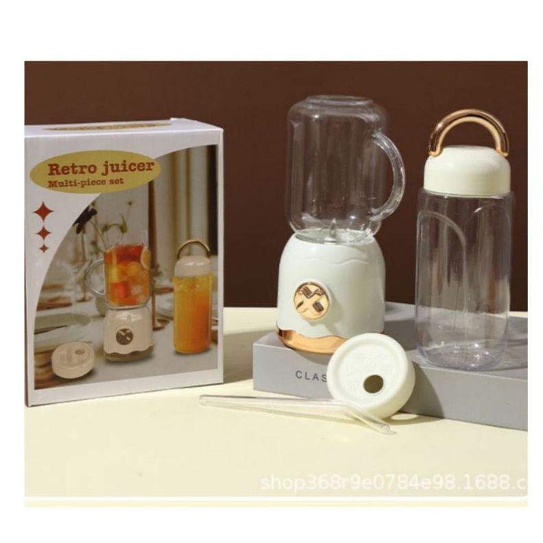 Mini Licuadora Retro Con Botella Portátil Ideal Para Jugos-1