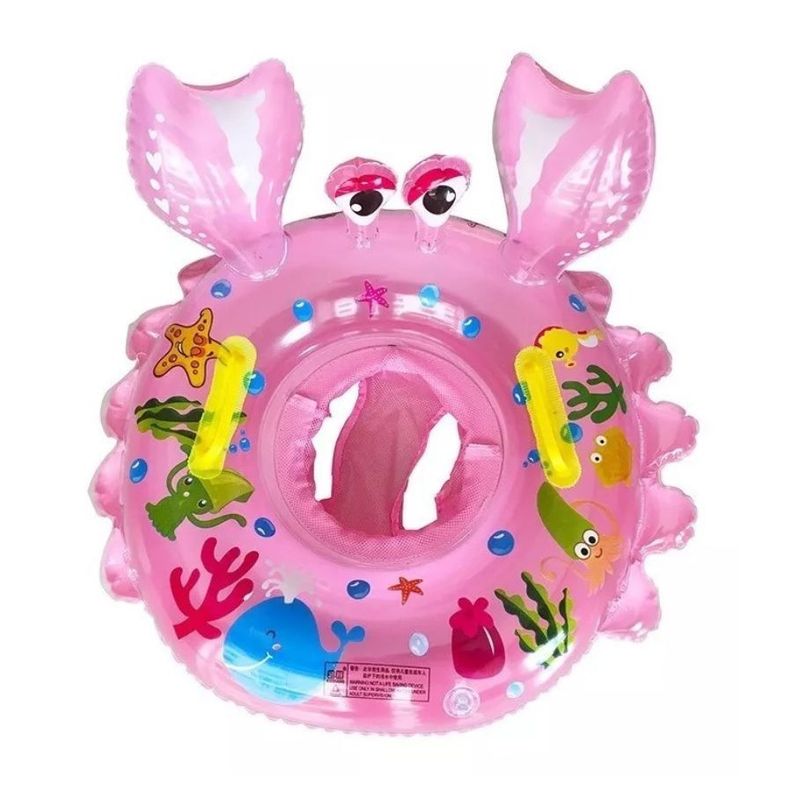 Flotador Inflable Bebes De Piscina Playa Diseño Cangrejo Rosa-0