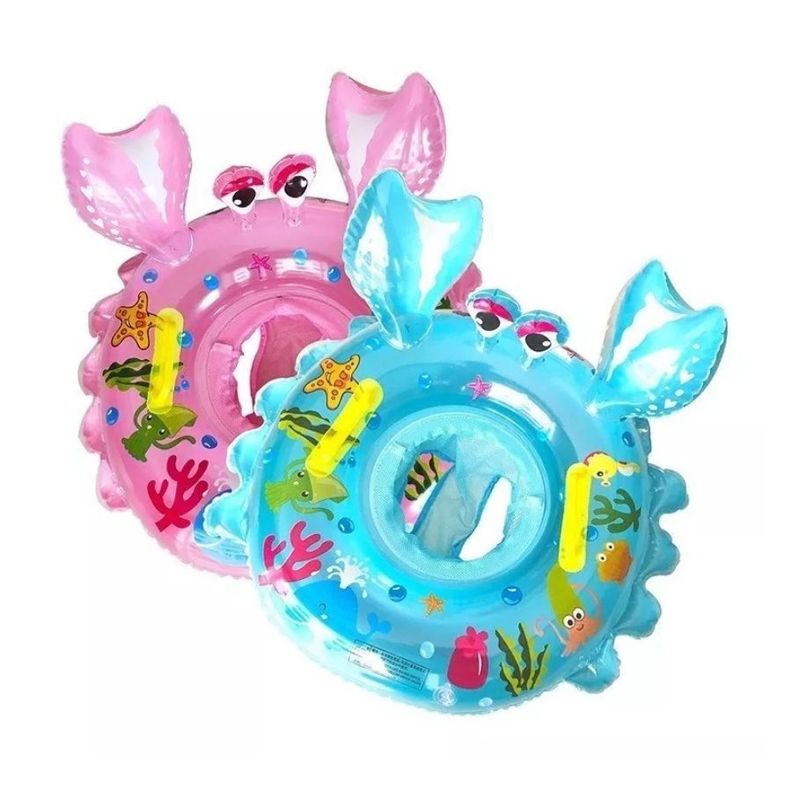 Flotador Inflable Bebes De Piscina Playa Diseño Cangrejo Rosa-2