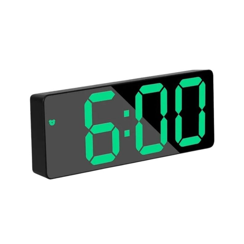 Reloj Despertador Digital Luz Verde-0