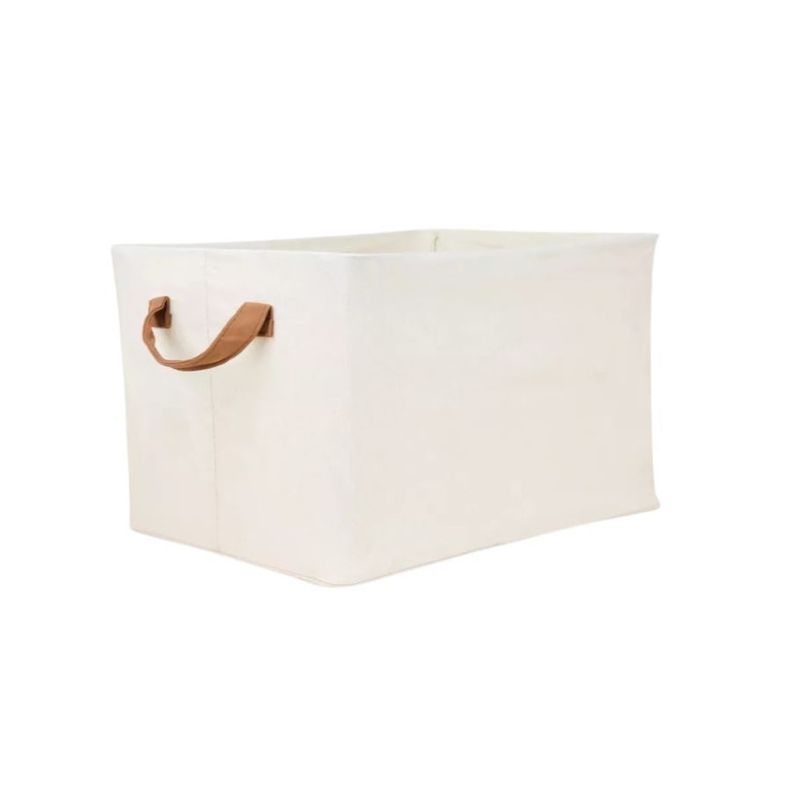 Cajas X3 Organizador Ropa Beige Asa Almacenamiento Plegable-0