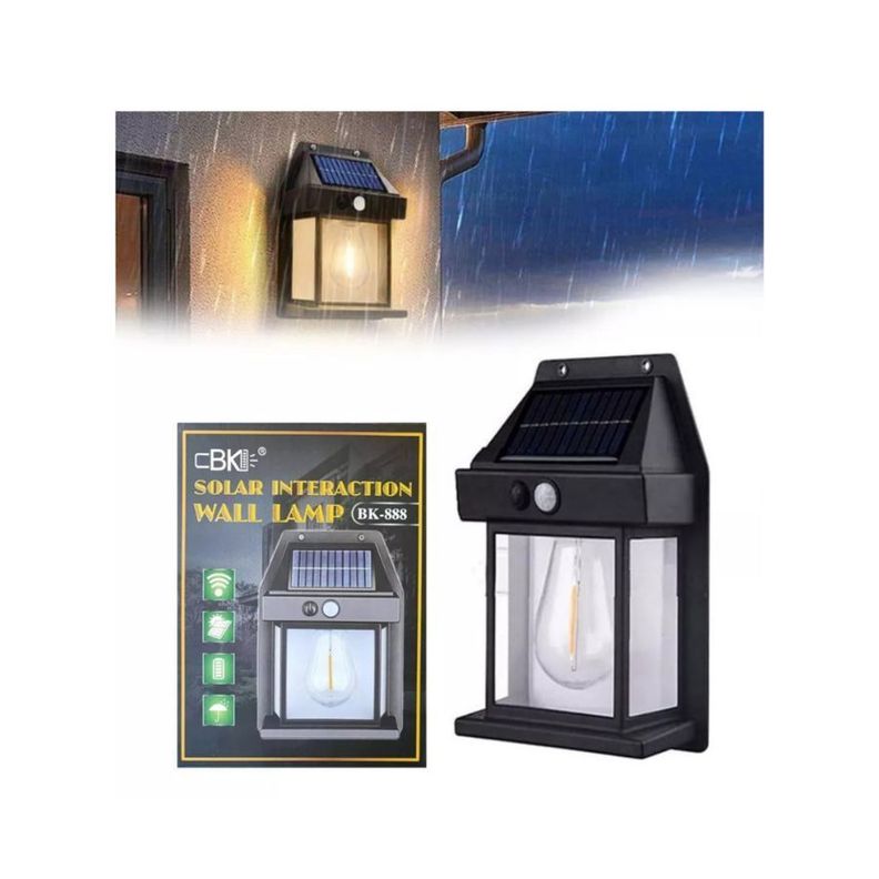 Pack 4 Aplique Lampara De Pared Solar Foco Con Sensor-2