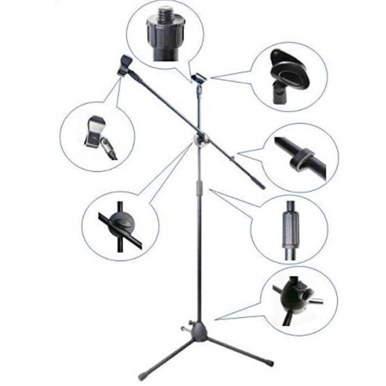 Soporte Para Micrófono Atril Con Boom Profesional Pedestal-2