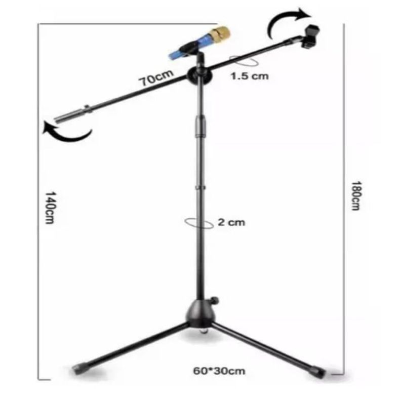 Soporte Para Micrófono Atril Con Boom Profesional Pedestal-4