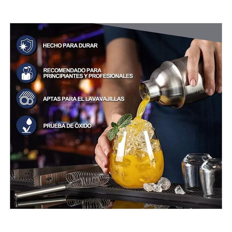 Set Coctelera Bartender Acero Inoxidable Accesorios Bar-2