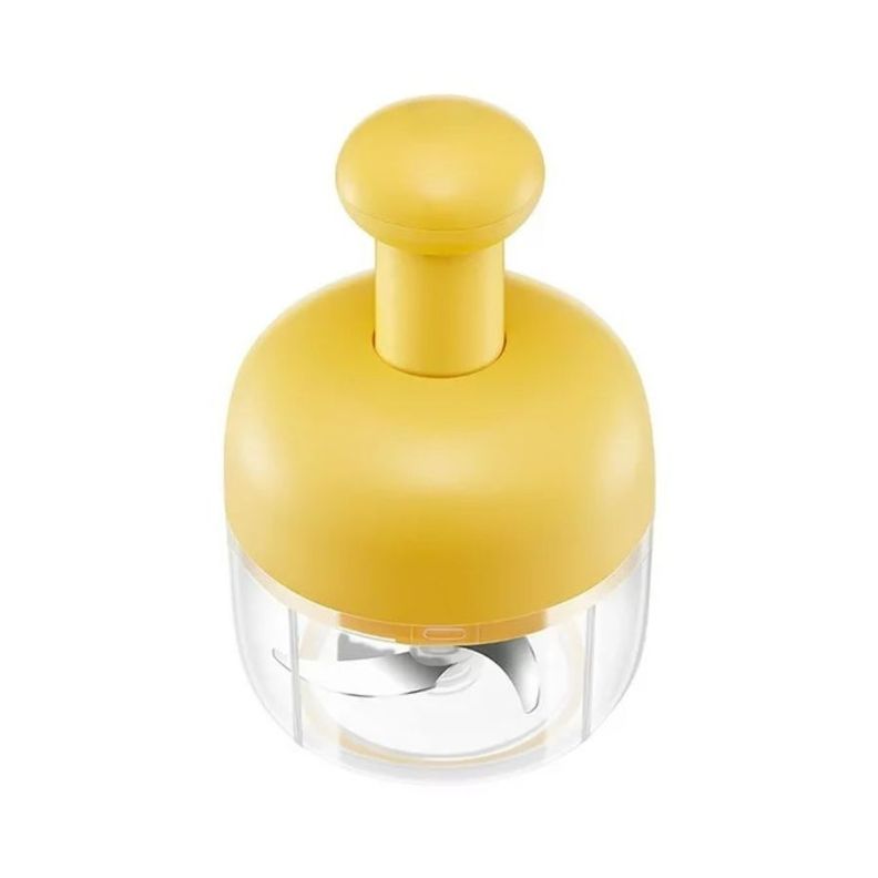 Mini Picadora Triturador 300ml Manual Verduras Ajo Portátil-0