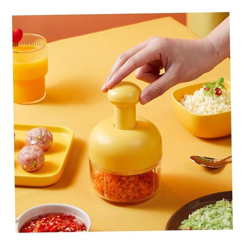 Mini Picadora Triturador 300ml Manual Verduras Ajo Portátil-6