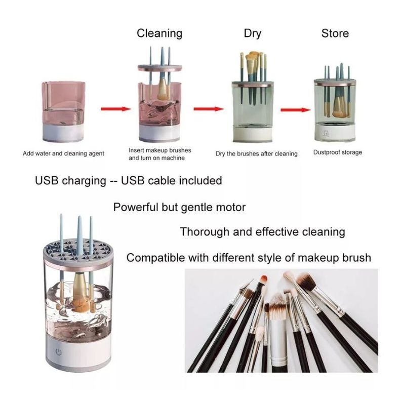 Maquina Limpiadora De Brochas De Maquillaje Automático-1
