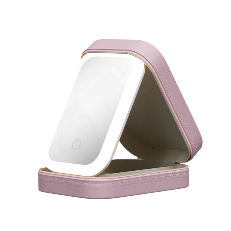 Mini Estuche De Maquillaje Con Luz Led Fácil Transportar usb-0