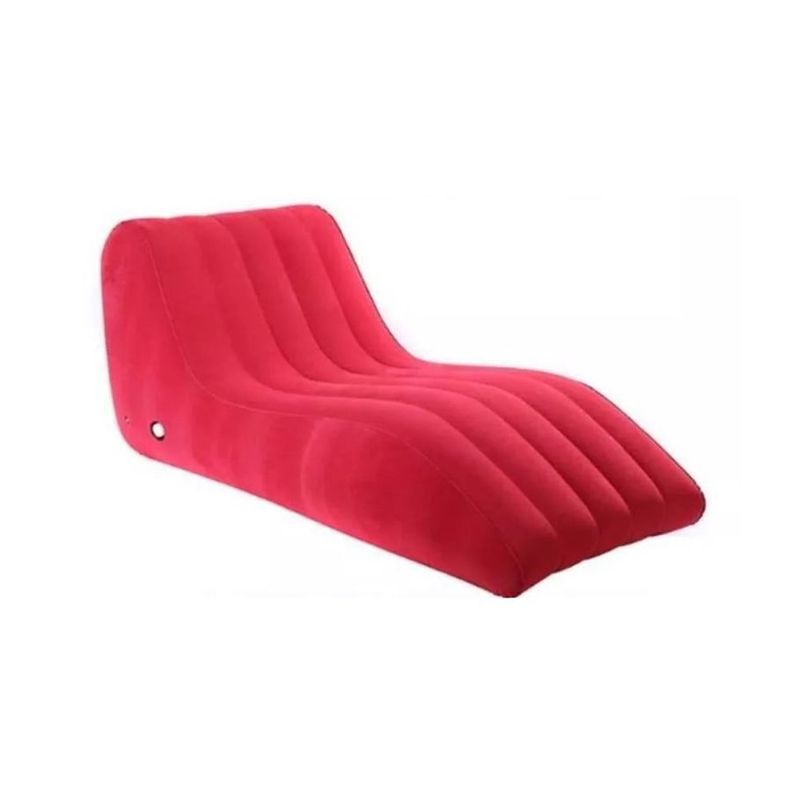Sofa Sillon Silla Puff Inflable Cama Lounge Plegable Rojo-0