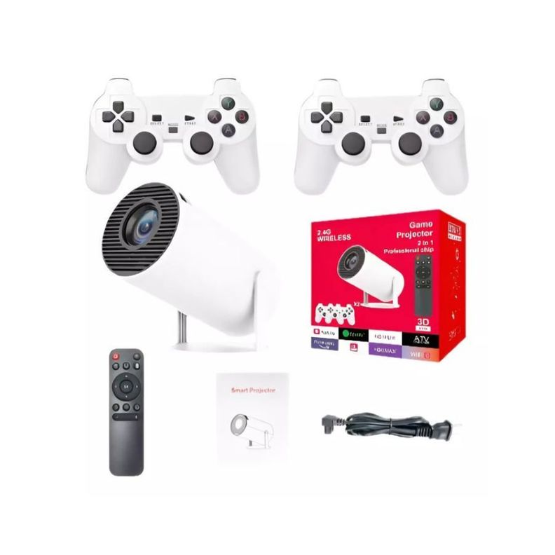 Proyector Para Video Juegos + 2 Controles 4k Hd Retro-1