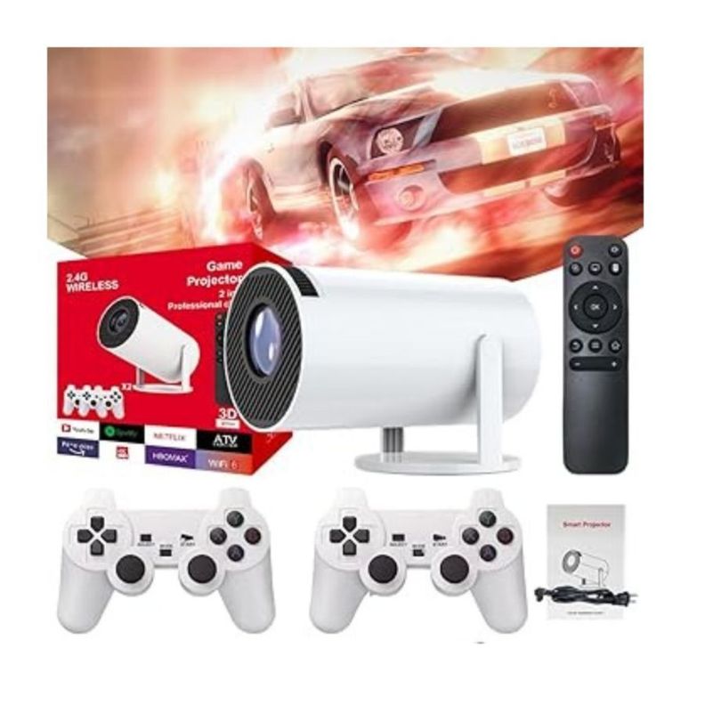 Proyector Para Video Juegos + 2 Controles 4k Hd Retro-2