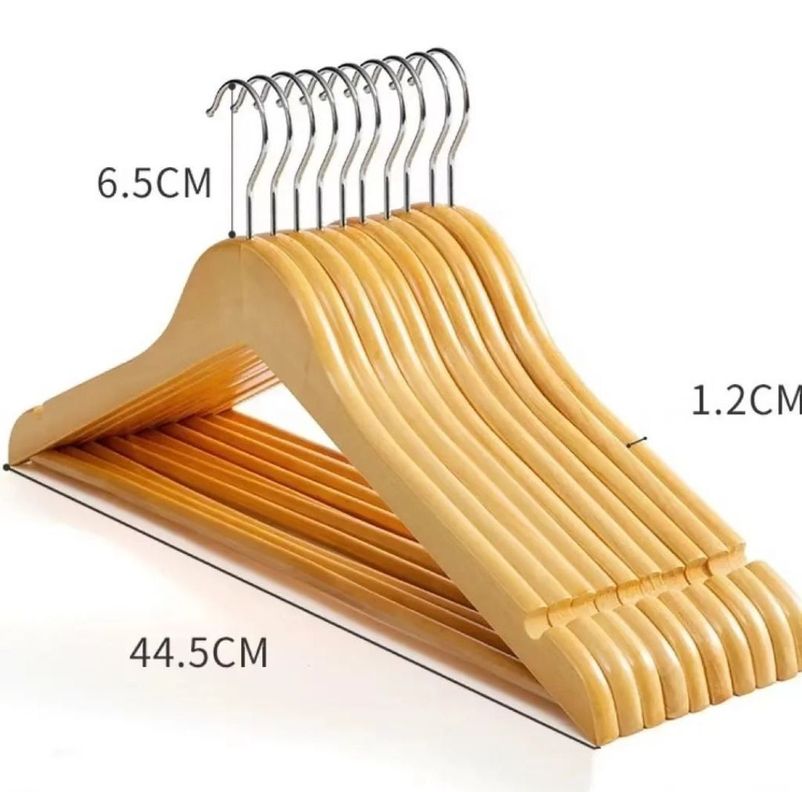 Colgador De Ropa Madera Pack 20 Unidades-1