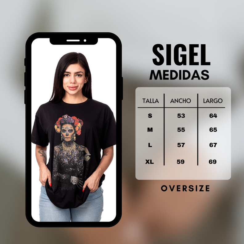 POLERA MUJER OVERSIZE ESTAMPADO KATRINA NEGRO SIGEL-3