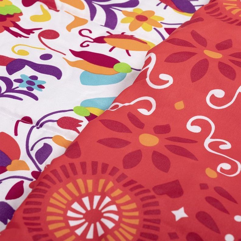 PLUMON MEXICO REVERSIBLE ESTAMPADO ROJO 1.5 PLAZAS-0