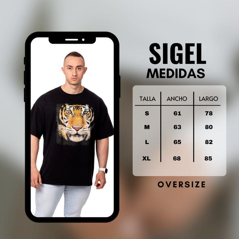 POLERA HOMBRE OVERSIZE ESTAMPADO TIGER NEGRO SIGEL-4