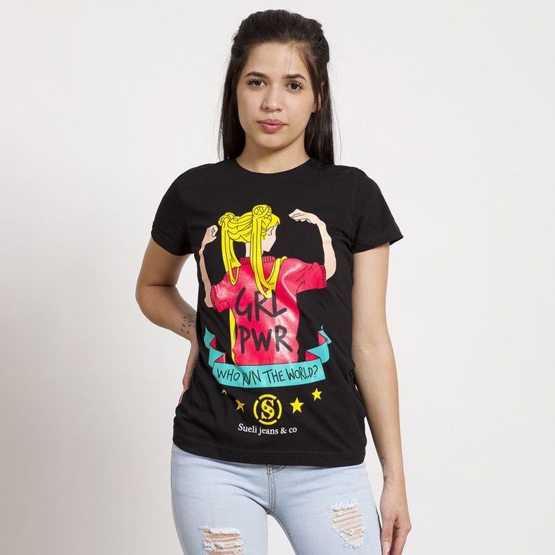 POLERA MANGA CORTA NEGRA ESTAMPADO SAILOR-2