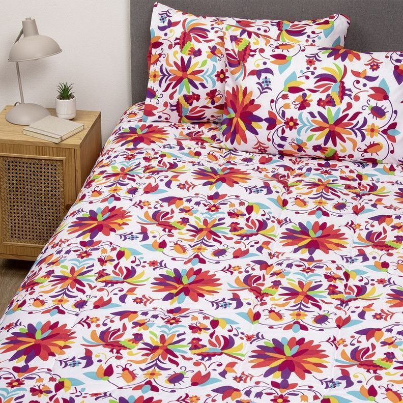 COMBO 7 PLUMON MEXICO REVERSIBLE ROJO 1.5 PLAZAS-4