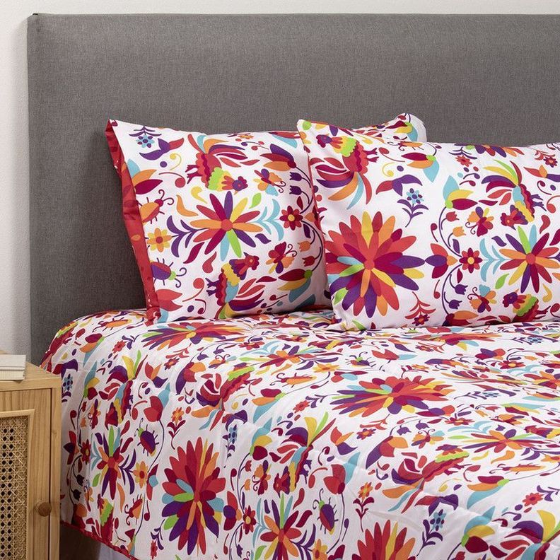 COMBO 7 PLUMON MEXICO REVERSIBLE ROJO 1.5 PLAZAS-2