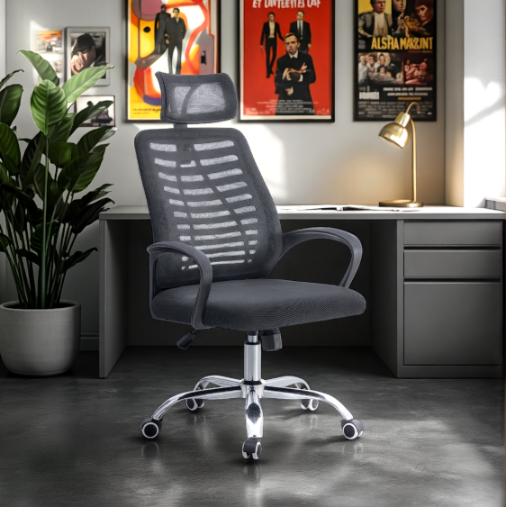 SILLA DE OFICINA EJECUTIVA MADRID ERGONOMICA COLOR NEGRO BM-805-1