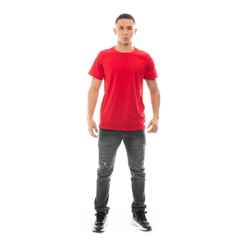 POLERA HOMBRE CUELLO REDONDO MANGA CORTA ROJA-6