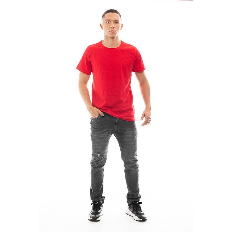 POLERA HOMBRE CUELLO REDONDO MANGA CORTA ROJA-1