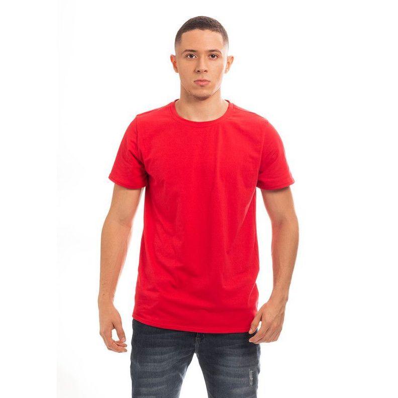 POLERA HOMBRE CUELLO REDONDO MANGA CORTA ROJA-0