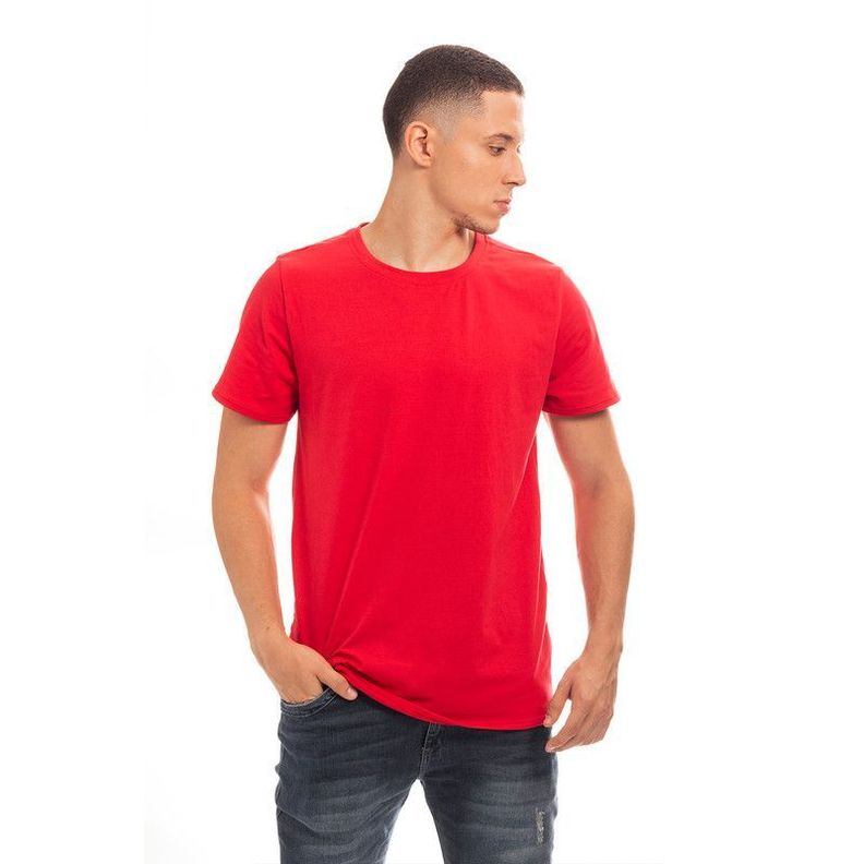 POLERA HOMBRE CUELLO REDONDO MANGA CORTA ROJA-5
