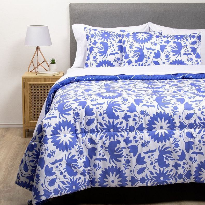 COMBO 27 PLUMON MEXICO REVERSIBLE AZUL 1.5 PLAZAS-1