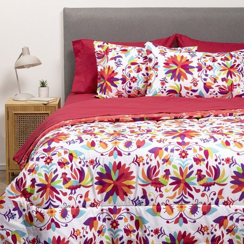 COMBO 8 PLUMON MEXICO REVERSIBLE ROJO 1.5 PLAZAS-1