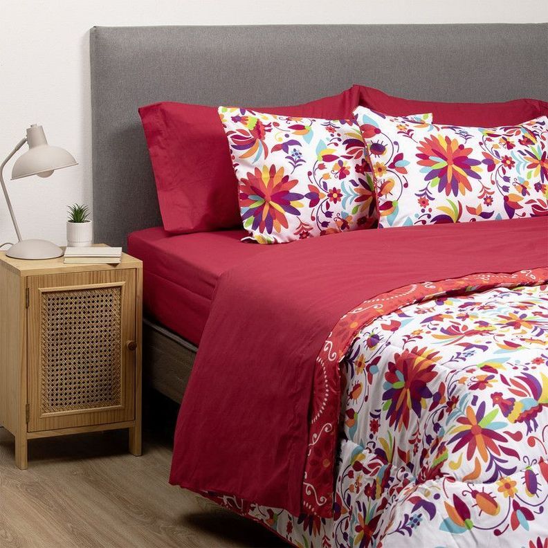 COMBO 8 PLUMON MEXICO REVERSIBLE ROJO 1.5 PLAZAS-2