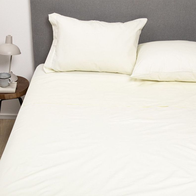 COMBO SABANA BEIGE + CUBRECOLCHON 1,5 PLAZAS-1