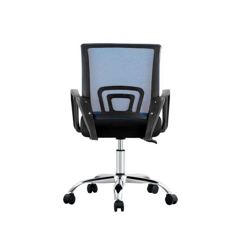 SILLA DE OFICINA EJECUTIVA NUEVA YORK ERGONOMICA RESPALDO MALLA AZUL BM-520MB-4