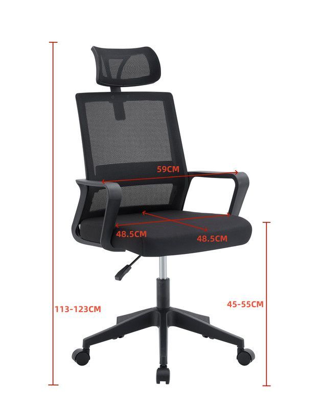 SILLA DE OFICINA EJECUTIVA ROMA ERGONOMICA COLOR NEGRO BM-695-5
