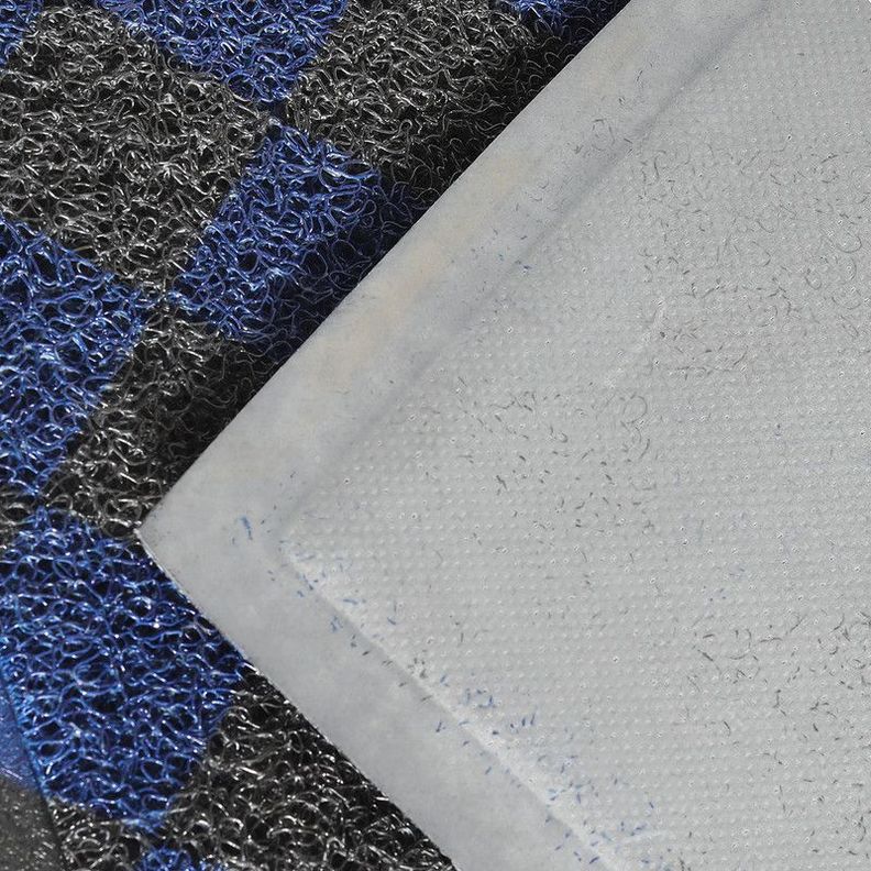 LIMPIAPIES WELCOME CUADROS AZUL GRIS 60x40 cm ARTHOME-1