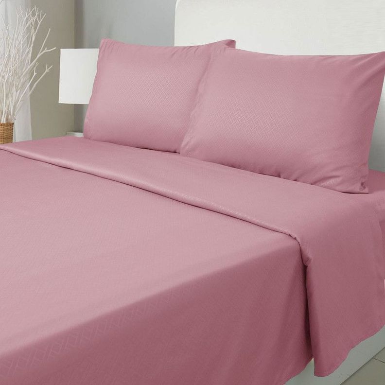 JUEGO DE SABANAS ARTHOME 2 PLAZAS ROSADA CON RELIEVE - MICROFIBRA 80G Rosado