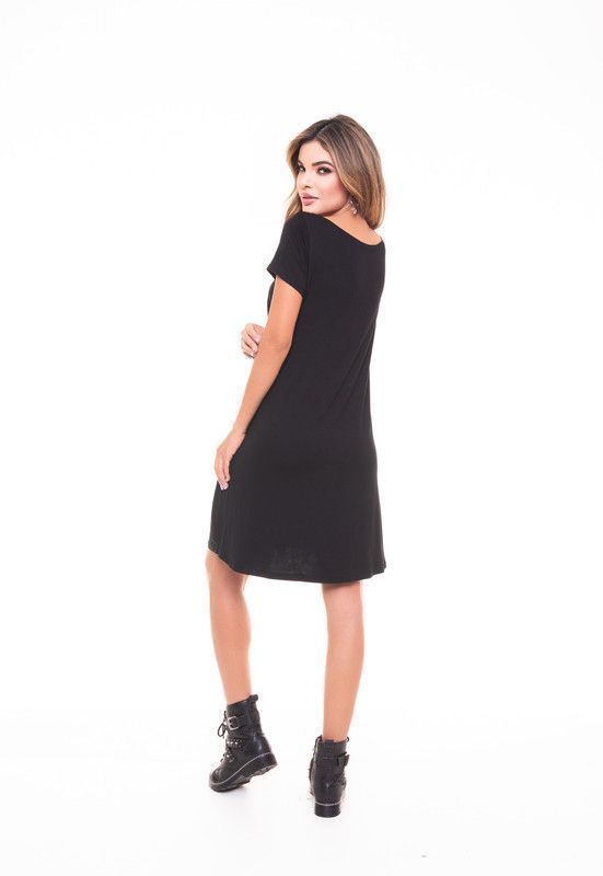 VESTIDO CORTO CON BOLSILLO SMALL SKULL BLACK RC-1-2
