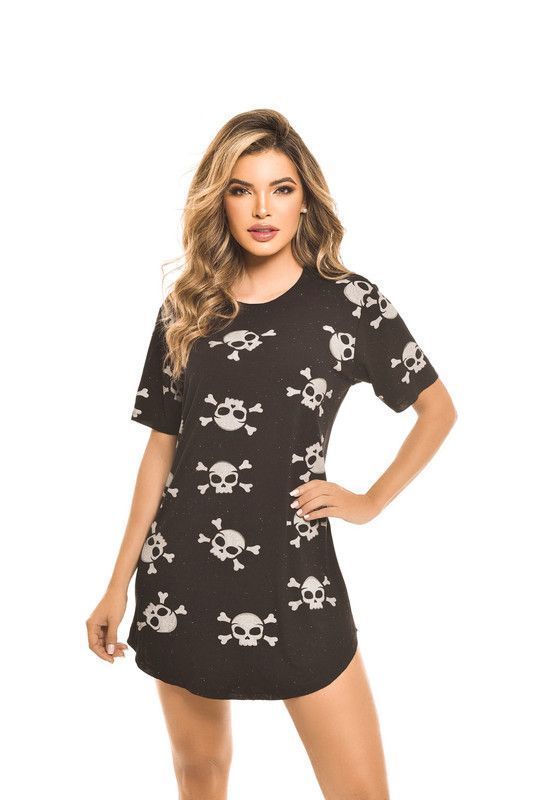 POLERA OVERSIZE ESTAMPADA POISON SKULL BLACK RC-2-0