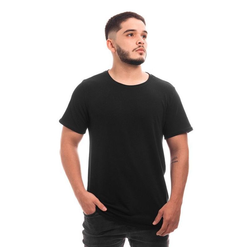 POLERA HOMBRE CUELLO REDONDO MANGA CORTA NEGRA-4