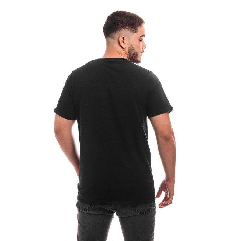 POLERA HOMBRE CUELLO REDONDO MANGA CORTA NEGRA-3