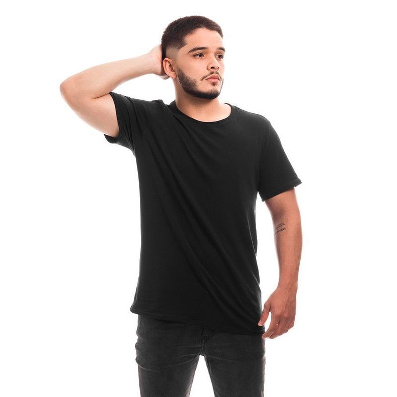 POLERA HOMBRE CUELLO REDONDO MANGA CORTA NEGRA-2