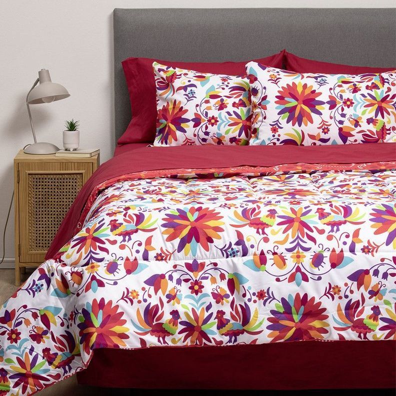 COMBO 10 PLUMON MEXICO REVERSIBLE ROJO 1.5 PLAZAS-1