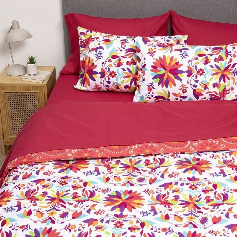 COMBO 10 PLUMON MEXICO REVERSIBLE ROJO 1.5 PLAZAS-4