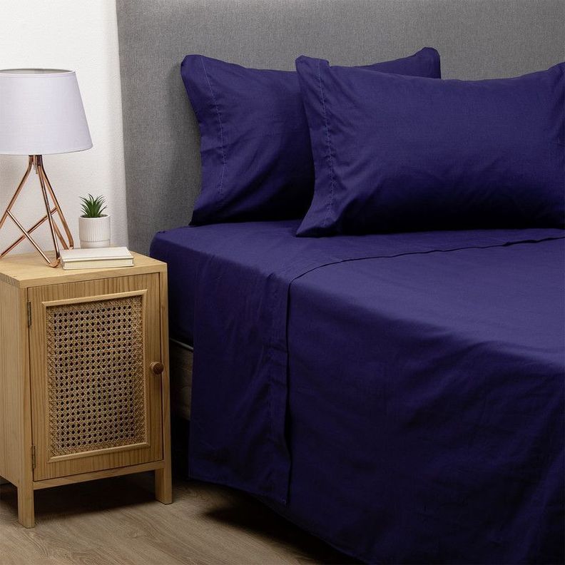 COMBO SABANA AZUL + CUBRECOLCHON 1,5 PLAZAS-2