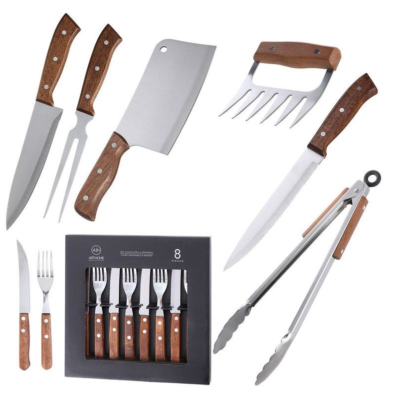 Set Parrilla 14 Piezas Acero Inoxidable Arthome PAR47-0