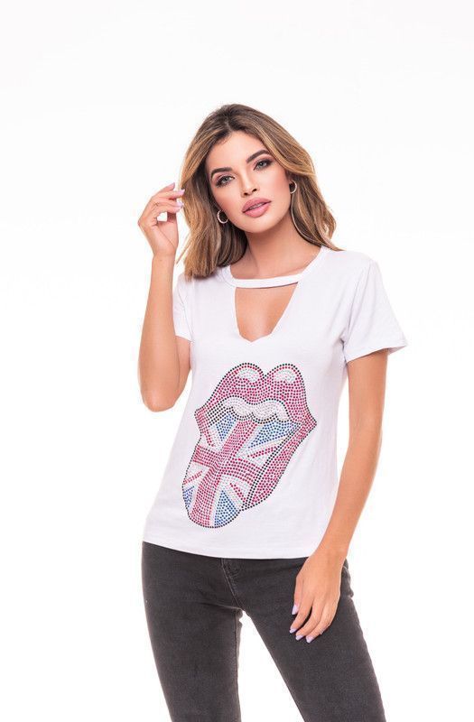 POLERA CHOKER PEDRERIA ROLLING ENGLAND WHITE RC4-0