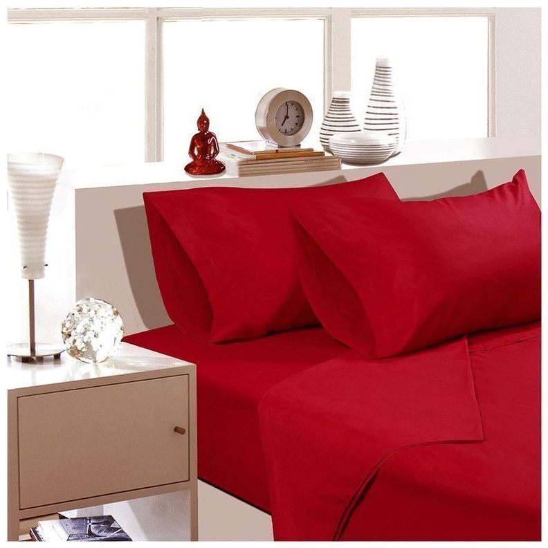 Sábana ArtHome - 1,0 Plaza - Rojo -144 Hilos-1