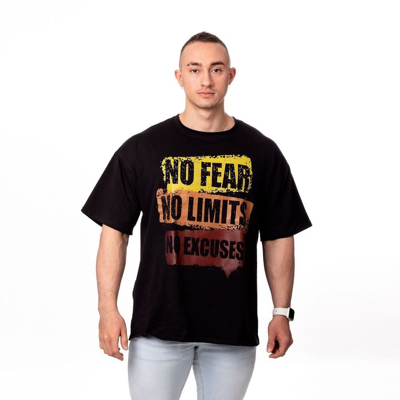 POLERA HOMBRE OVERSIZE ESTAMPADO URBAN NEGRO SIGEL-0